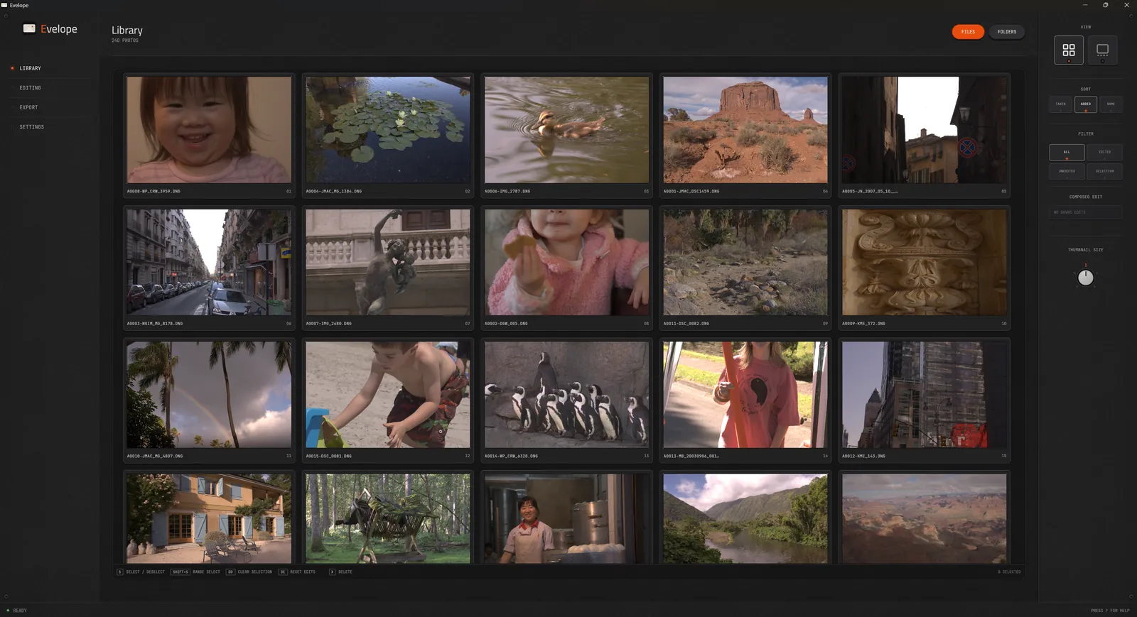 Evelope library grid